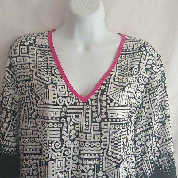 Shiraleah Chicago black white lightweight cotton tunic size M - Picture 2 of 7